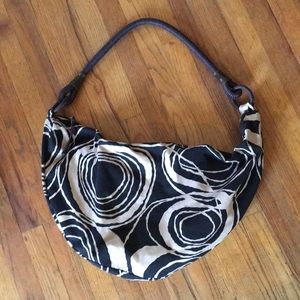 Large Slouchy bag in black/brown print